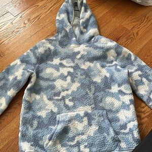 Kids Fuzzy Blue Lands End sweater